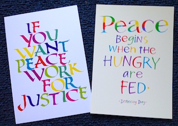 For any donation of $35 or more, receive a pair of peace postcards.