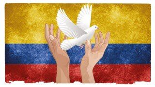 Colombian flag and dove