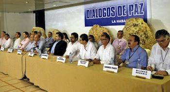 Negotiation table in Havana