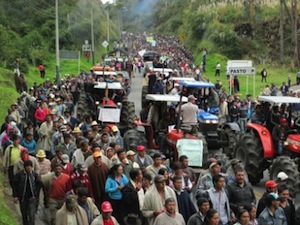 Peasant strike in Colombia