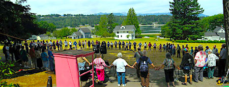 Attendees gathering at Seabeck