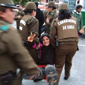 Student arrested in Chile